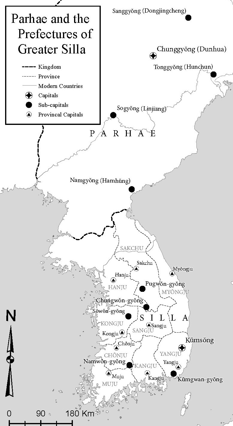 Parhae and the Provinces of Unified Shilla map